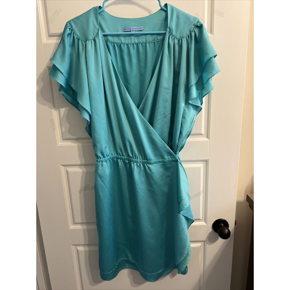ANTHONIO MELANI, Size  6 Seafoam‎ Green Wrap Dress, Lovely!